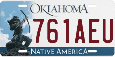 OK license plate 761AEU