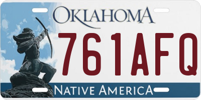 OK license plate 761AFQ