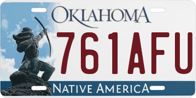 OK license plate 761AFU