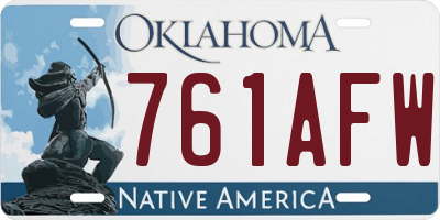 OK license plate 761AFW