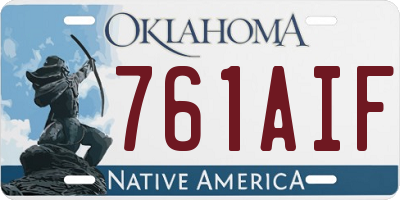 OK license plate 761AIF
