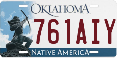 OK license plate 761AIY