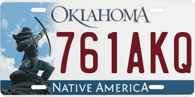 OK license plate 761AKQ