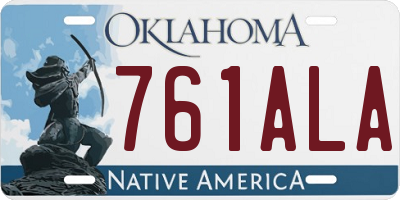 OK license plate 761ALA