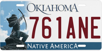 OK license plate 761ANE