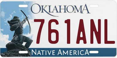 OK license plate 761ANL