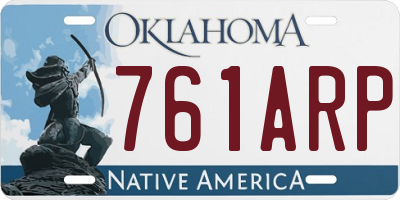 OK license plate 761ARP