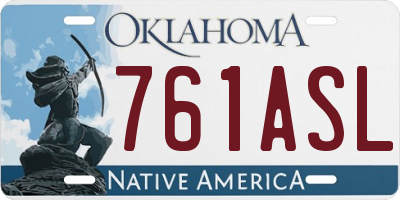 OK license plate 761ASL