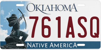 OK license plate 761ASQ