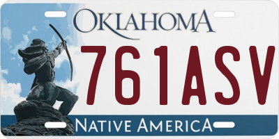 OK license plate 761ASV