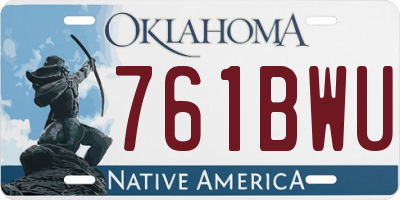 OK license plate 761BWU