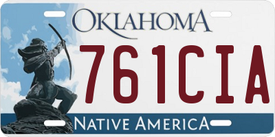 OK license plate 761CIA