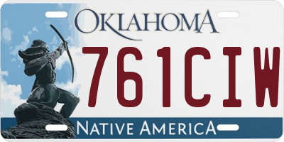 OK license plate 761CIW