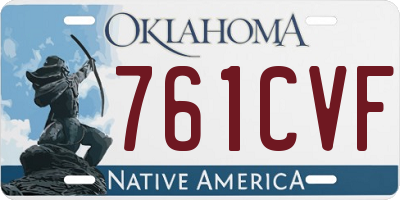 OK license plate 761CVF