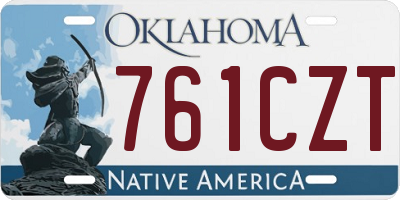 OK license plate 761CZT