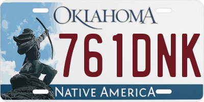 OK license plate 761DNK