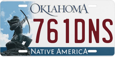 OK license plate 761DNS