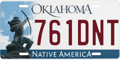 OK license plate 761DNT