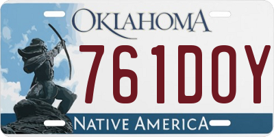 OK license plate 761DOY