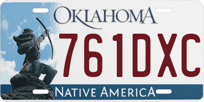 OK license plate 761DXC
