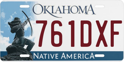 OK license plate 761DXF