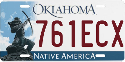 OK license plate 761ECX