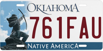OK license plate 761FAU