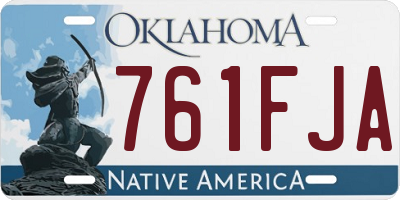 OK license plate 761FJA