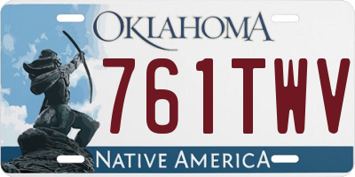OK license plate 761TWV