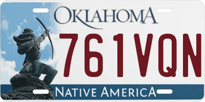 OK license plate 761VQN