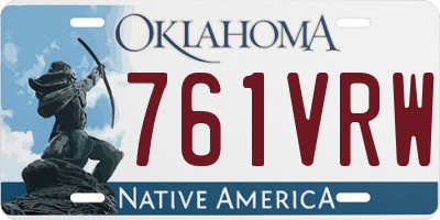 OK license plate 761VRW