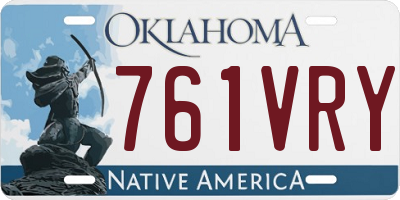 OK license plate 761VRY