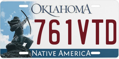OK license plate 761VTD