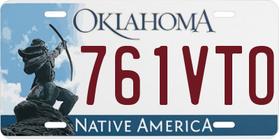 OK license plate 761VTO