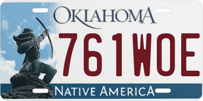 OK license plate 761WOE