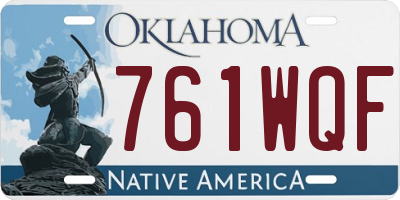 OK license plate 761WQF