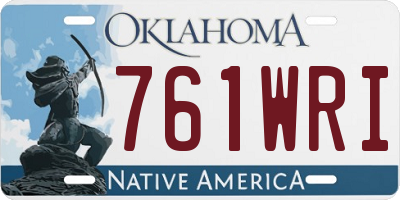 OK license plate 761WRI