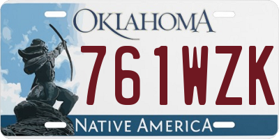 OK license plate 761WZK