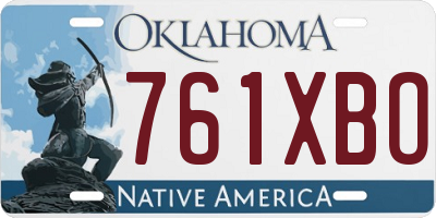 OK license plate 761XBO