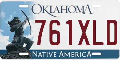 OK license plate 761XLD