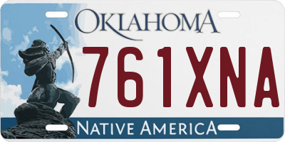 OK license plate 761XNA