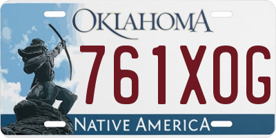 OK license plate 761XOG