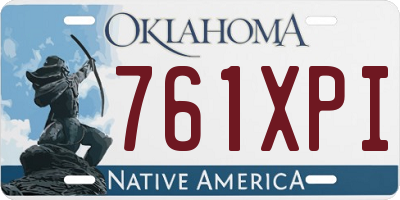 OK license plate 761XPI