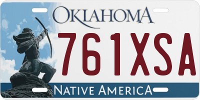 OK license plate 761XSA