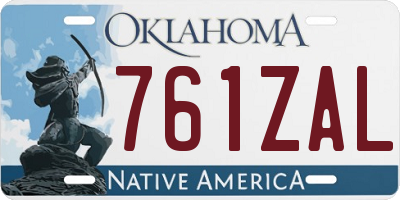 OK license plate 761ZAL