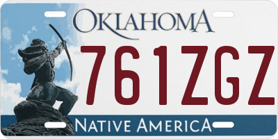 OK license plate 761ZGZ