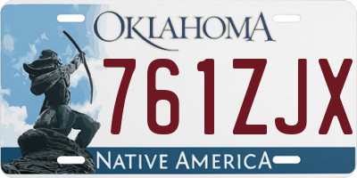 OK license plate 761ZJX