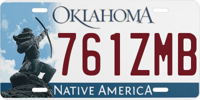 OK license plate 761ZMB