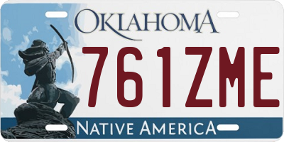 OK license plate 761ZME