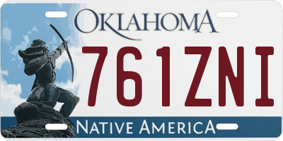 OK license plate 761ZNI